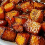 Honing geroosterde zoete aardappelen gerechten