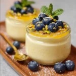 Citroenen Curd Mousse met Bosbessen en Pistachenoten als verfrissend dessert