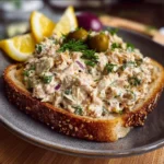 Heerlijke tonijnsalade met verse ingrediënten op een bord