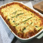 Courgette lasagne met gehakt, ricotta en spinazie, een gezonde maaltijd