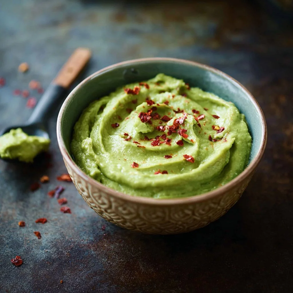 Een kom met de allerlekkerste guacamole met verse ingrediënten.