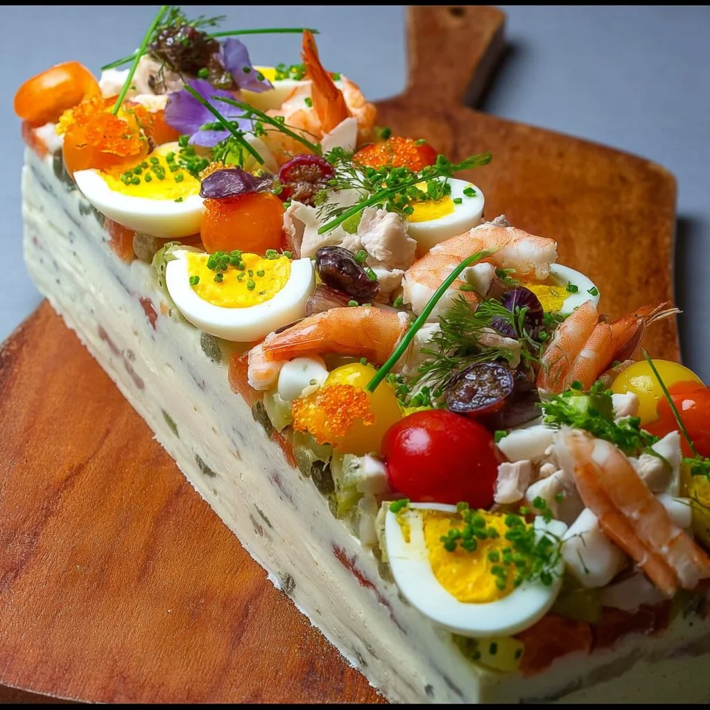 Zweedse sandwichtaart, een kleurrijke sandwich cake met verschillende lagen en smaken.