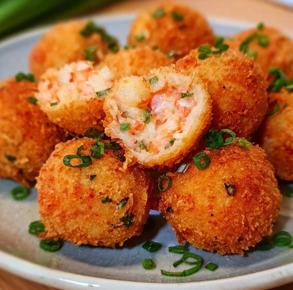 Heerlijke garnalenballen, perfect voor een feest of als hapje.