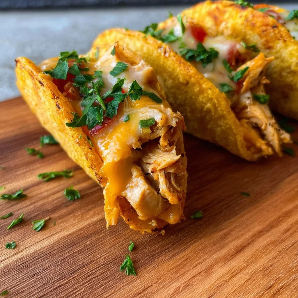 Mini Kippen Fajita Taco's met verse ingrediënten en toppings