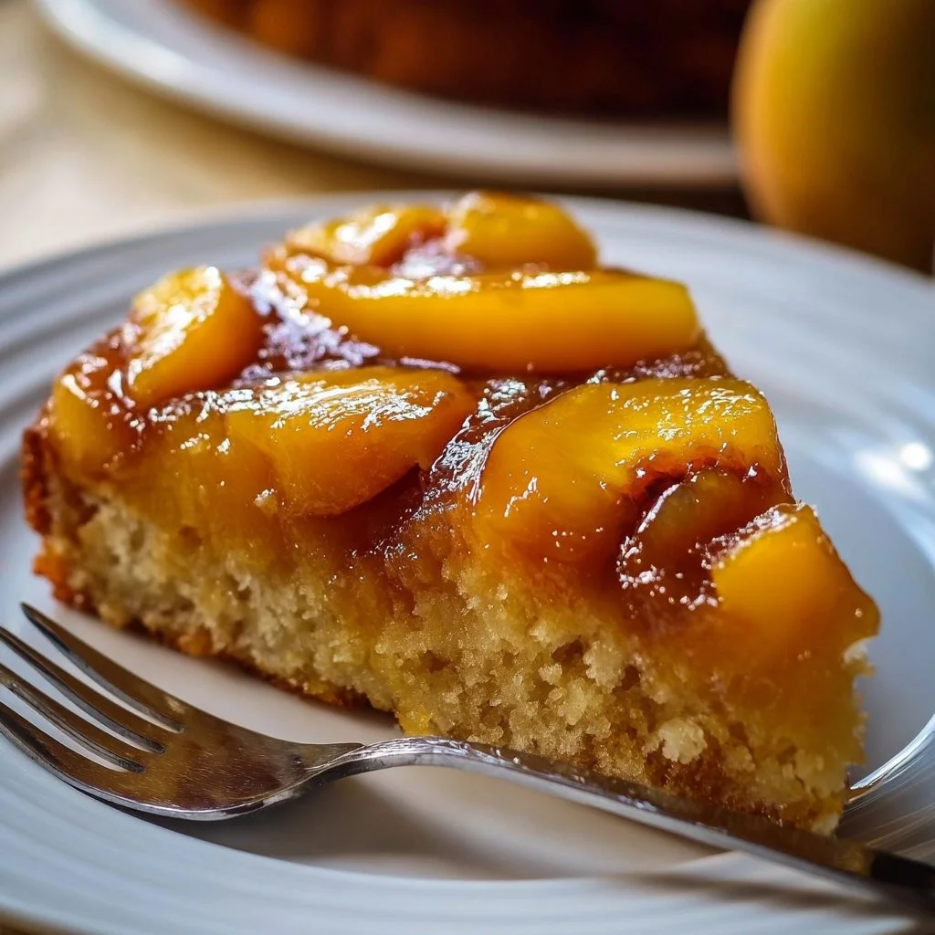 Bruine Suiker Perziktaart met verse perziken en een krokante korst