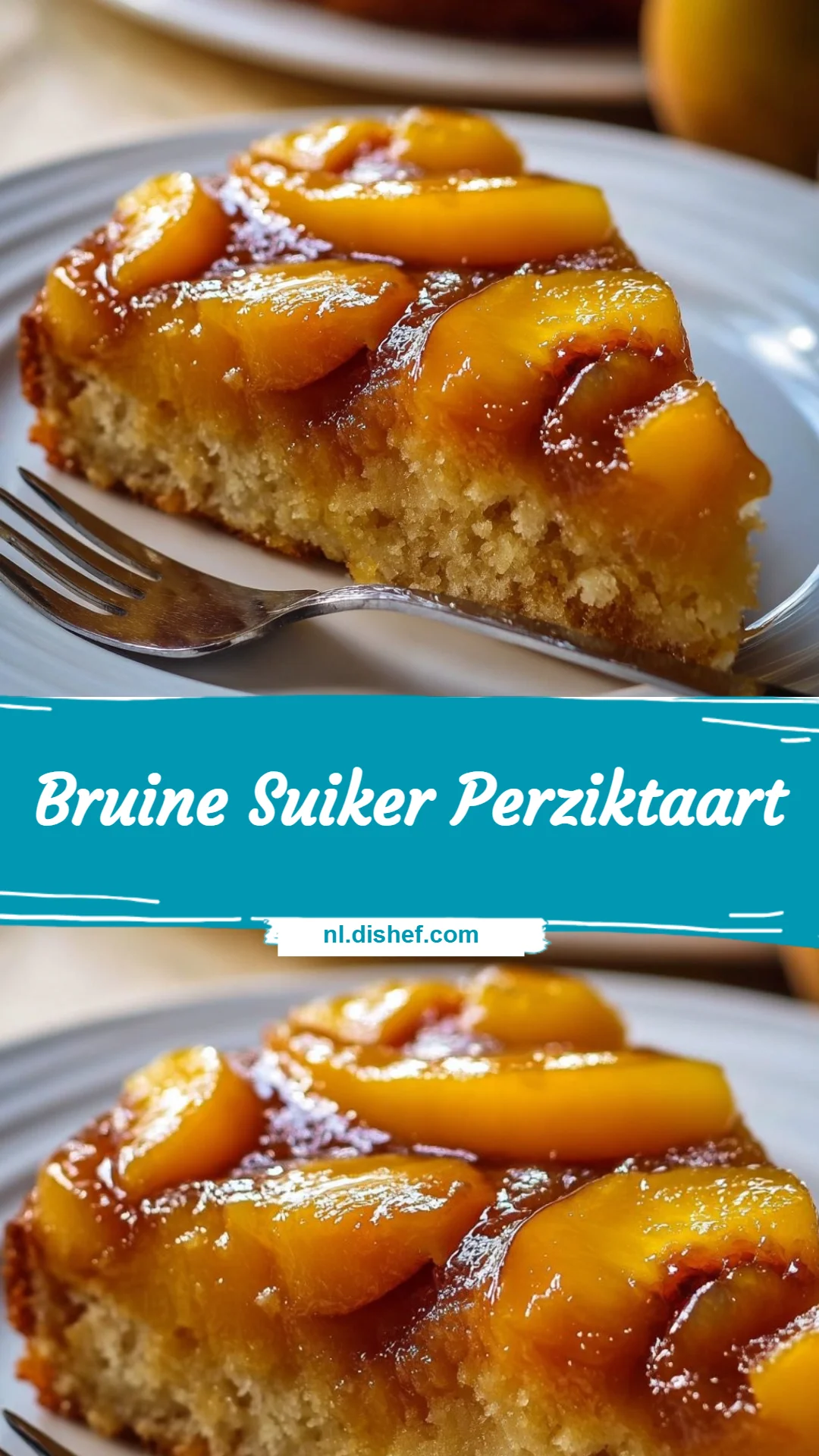 Bruine Suiker Perziktaart