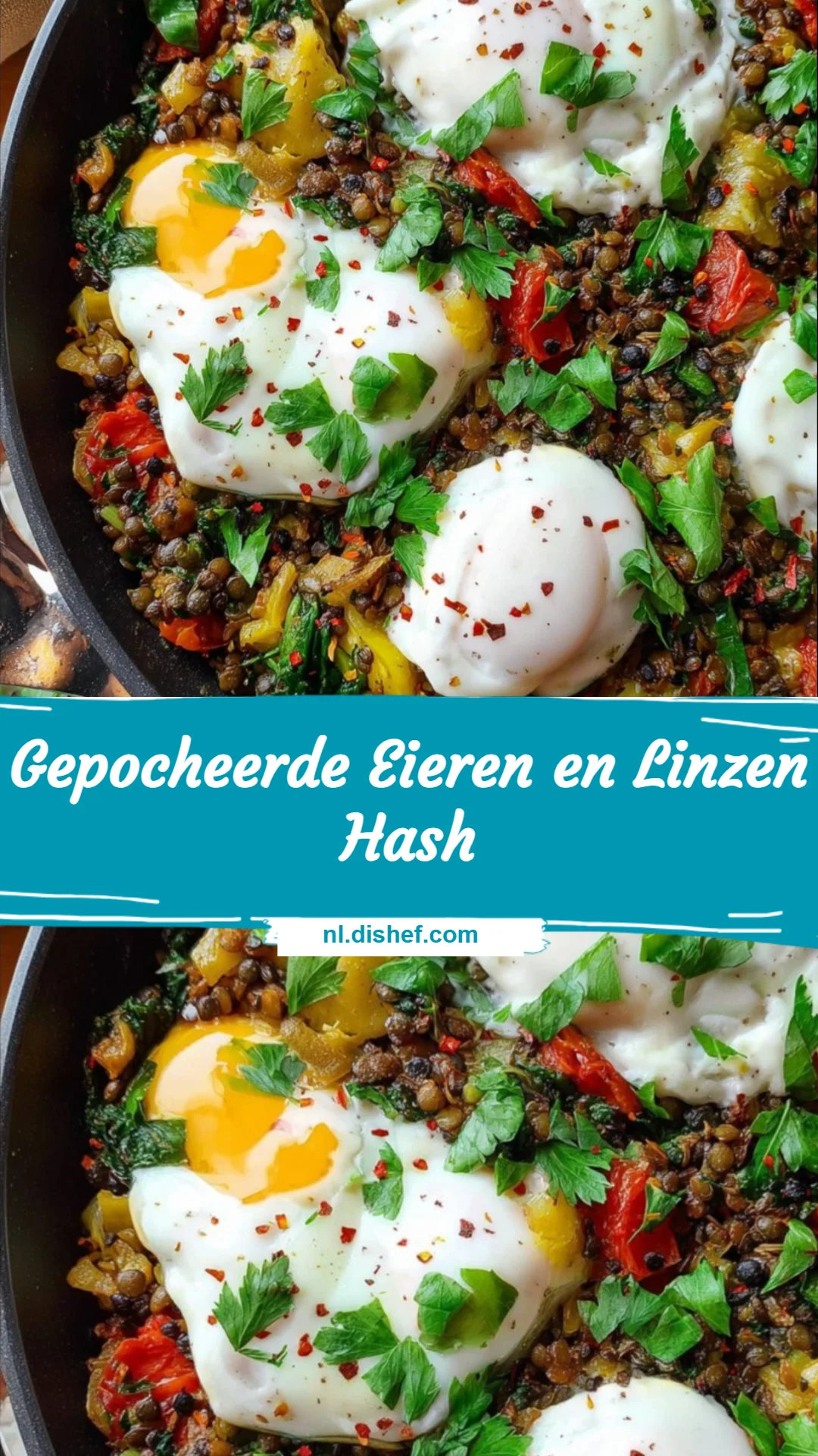Gepocheerde Eieren en Linzen Hash