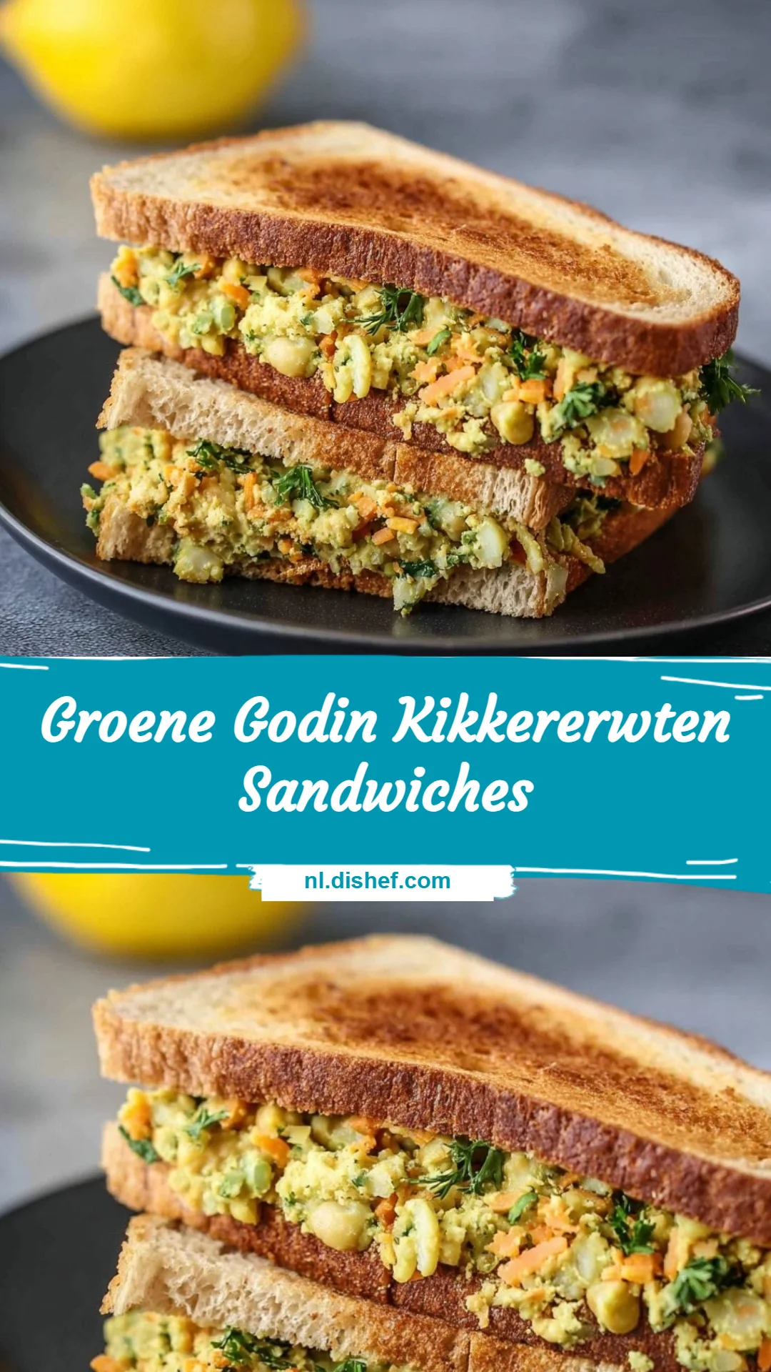 Groene Godin Kikkererwten Sandwiches