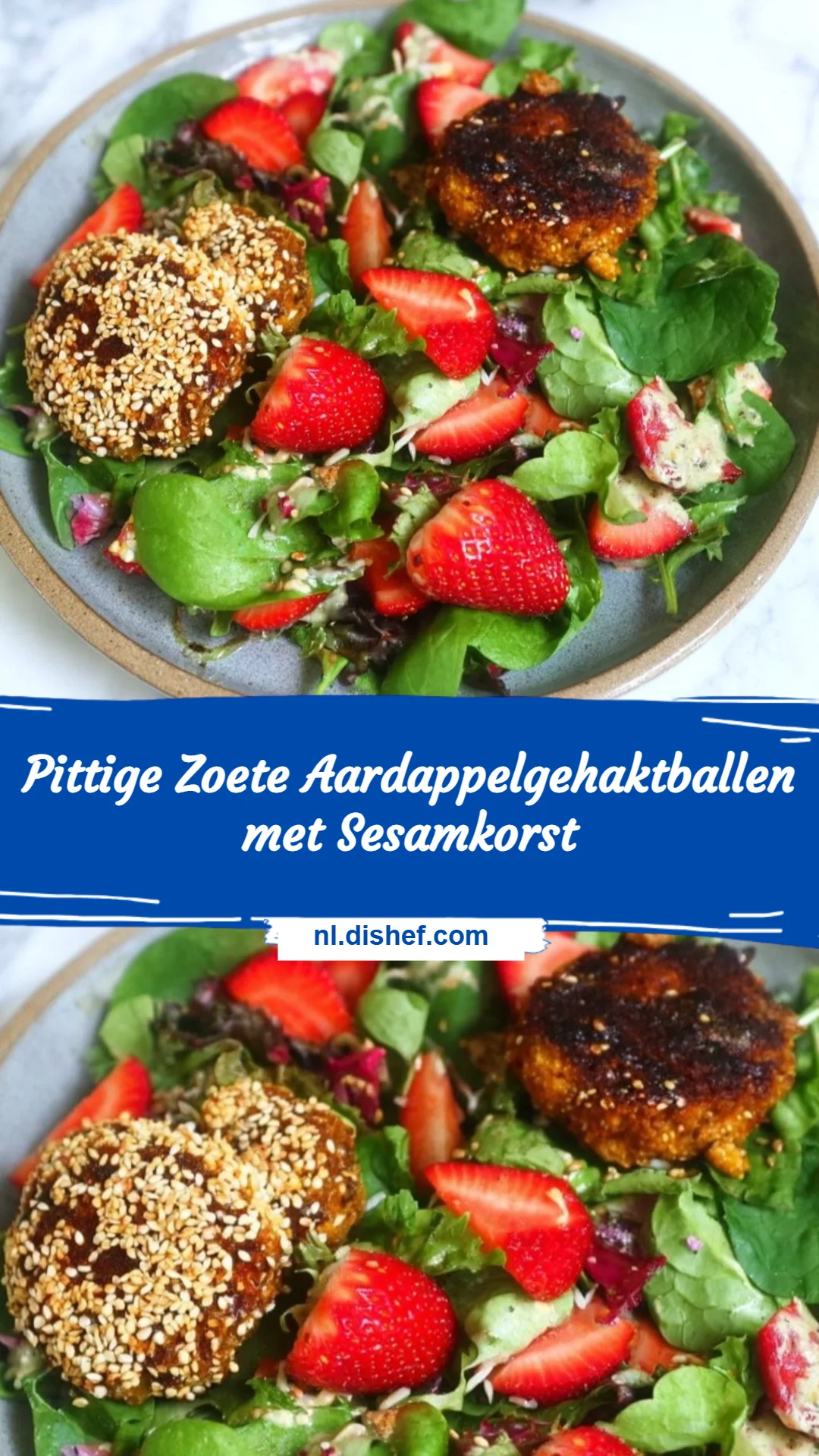 Pittige Zoete Aardappelgehaktballen met Sesamkorst