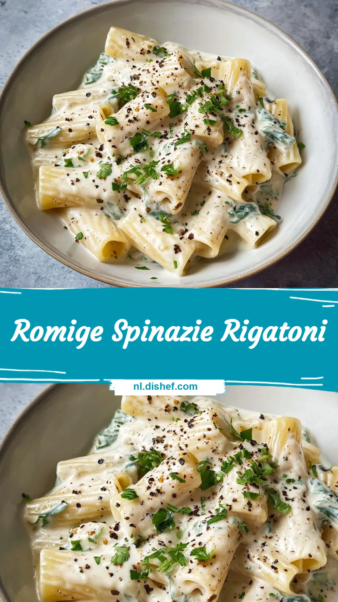 Romige Spinazie Rigatoni