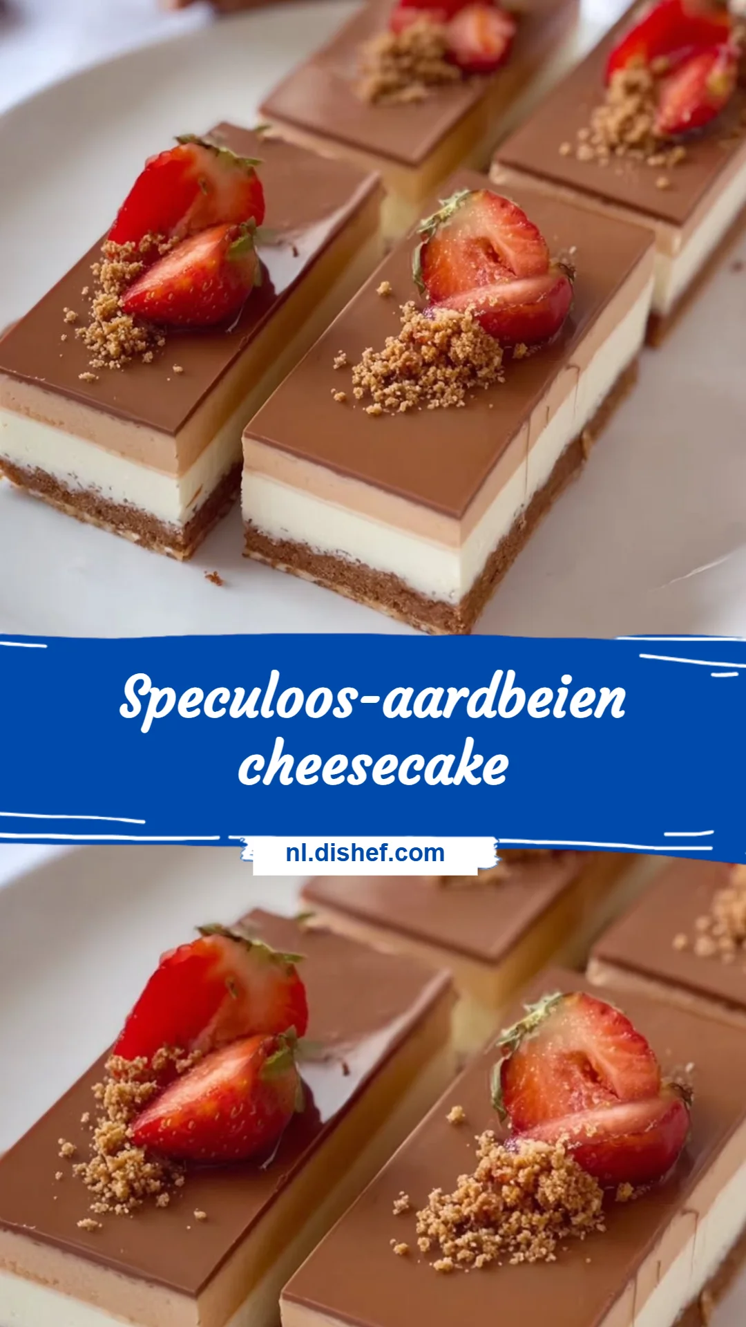 Speculoos-aardbeien cheesecake