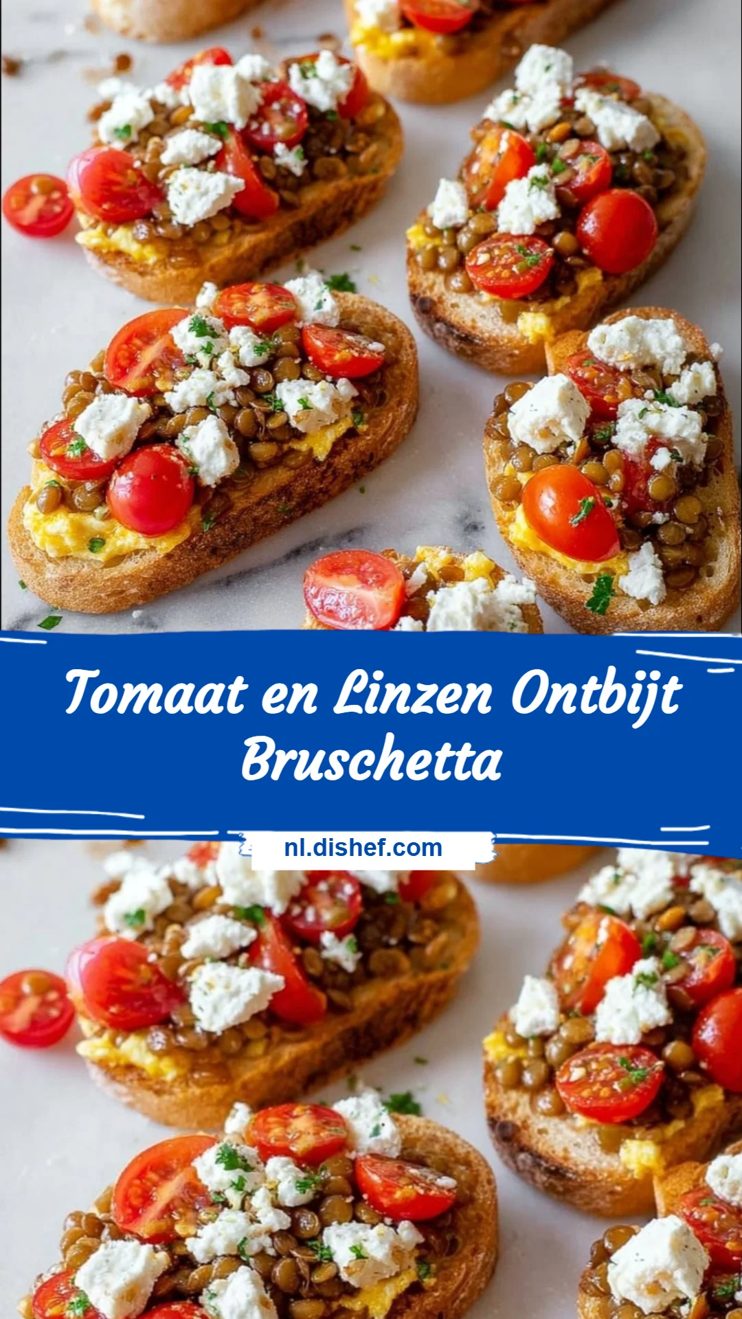 Tomaat en Linzen Ontbijt Bruschetta