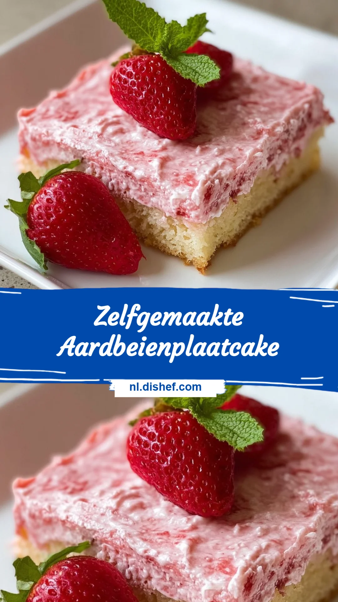 Zelfgemaakte Aardbeienplaatcake
