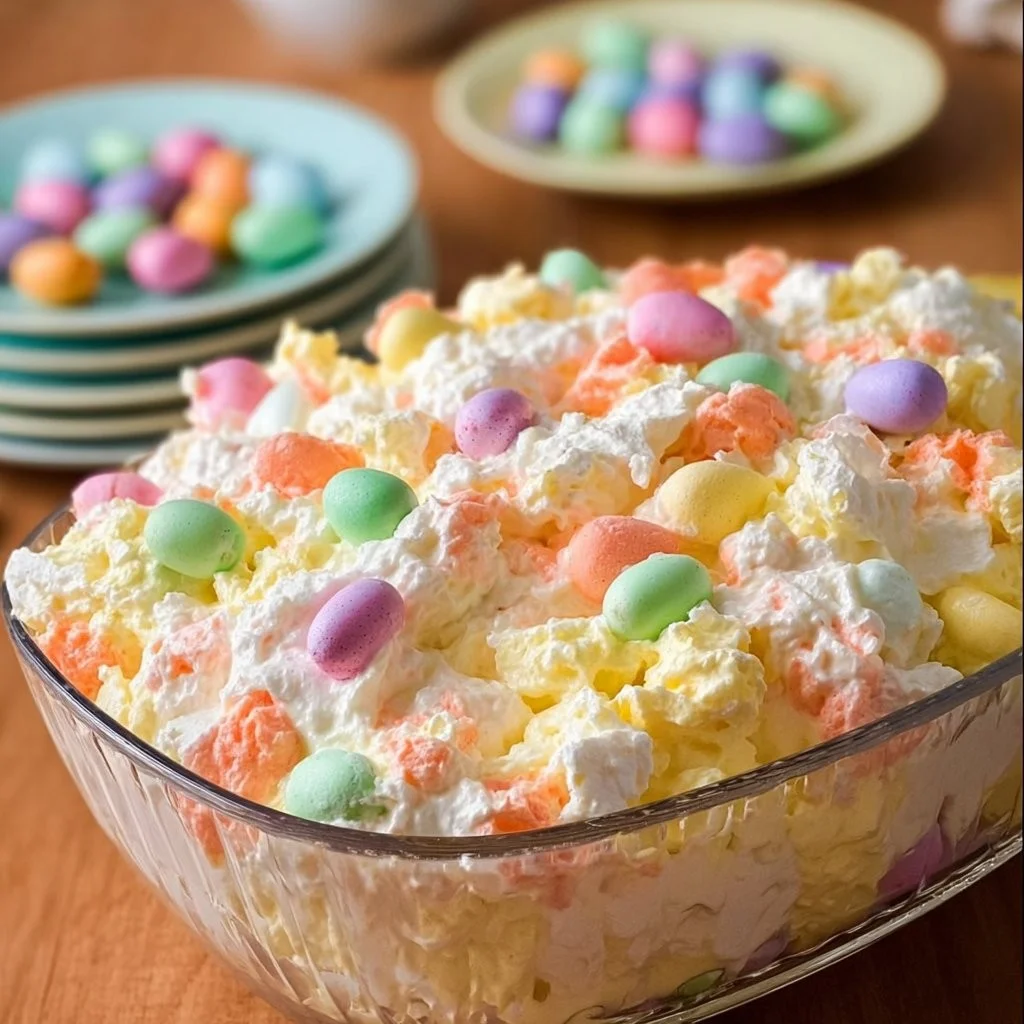 Lente Paas Fluff Salade met groenten en frisse dressing