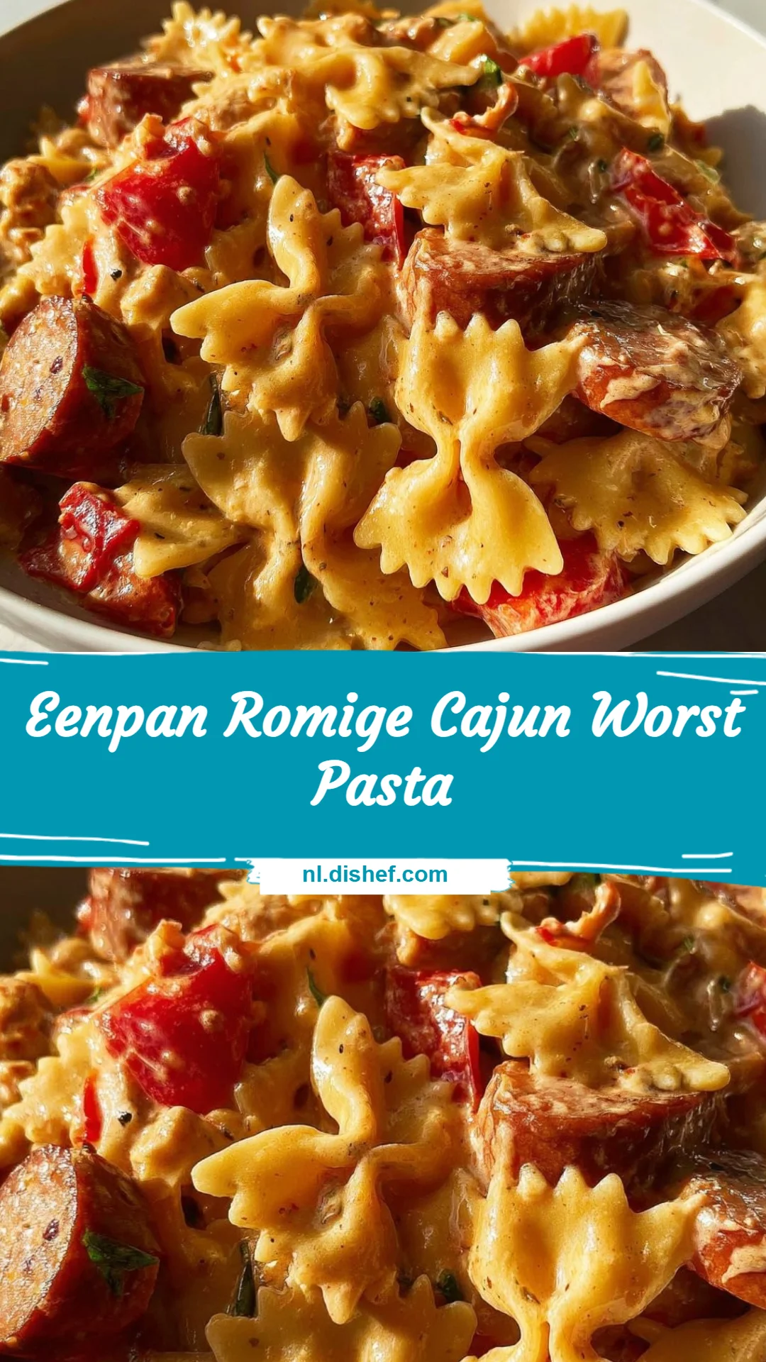 Eenpan Romige Cajun Worst Pasta