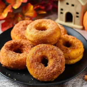 Heerlijke gebakken pompoen donuts vers uit de oven