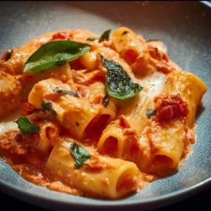 Pasta alla Sorrentina met smeltende kaas en verse tomatensaus