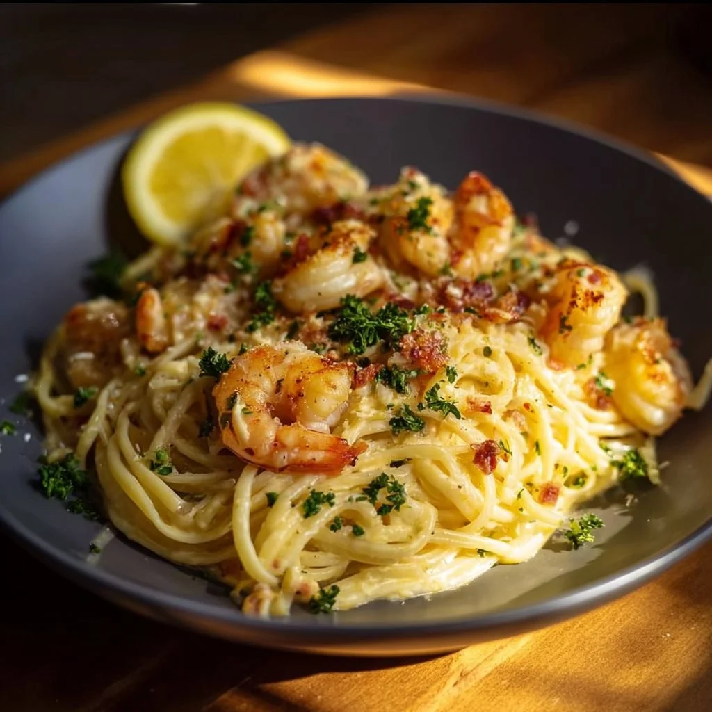 Heerlijke Zeevruchten Carbonara met verse ingrediënten en zeevruchten